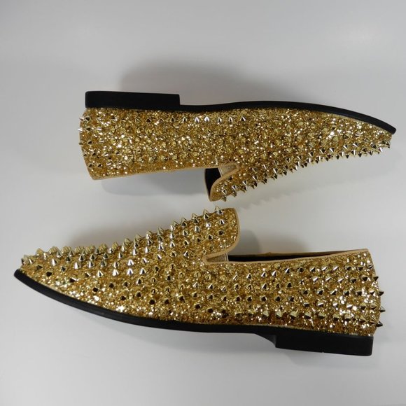 J75 BY JUMP Luxor Spike Studded Men\'s Slip-On Loafer Shoes Size 11 Gold NEW main image 6
